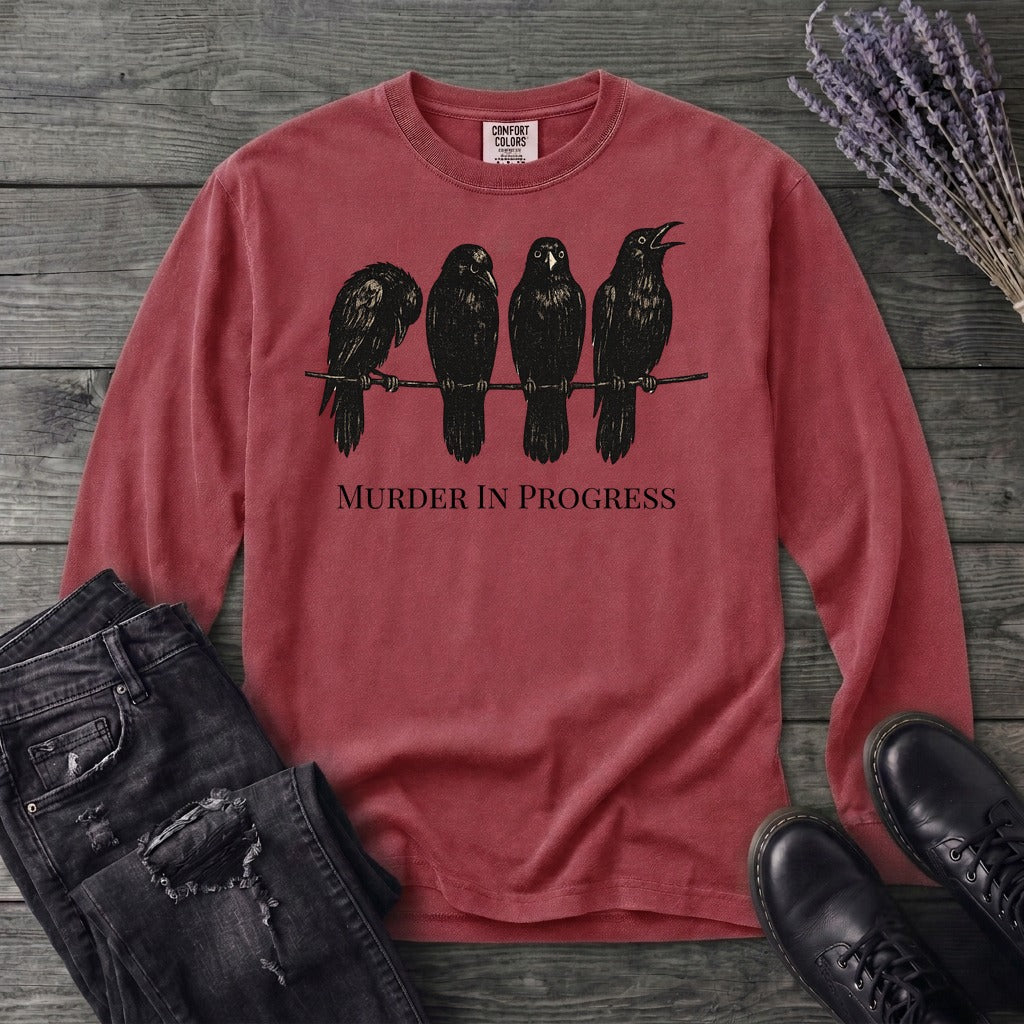 Murder In Progress Crows Long Sleeve T-Shirt