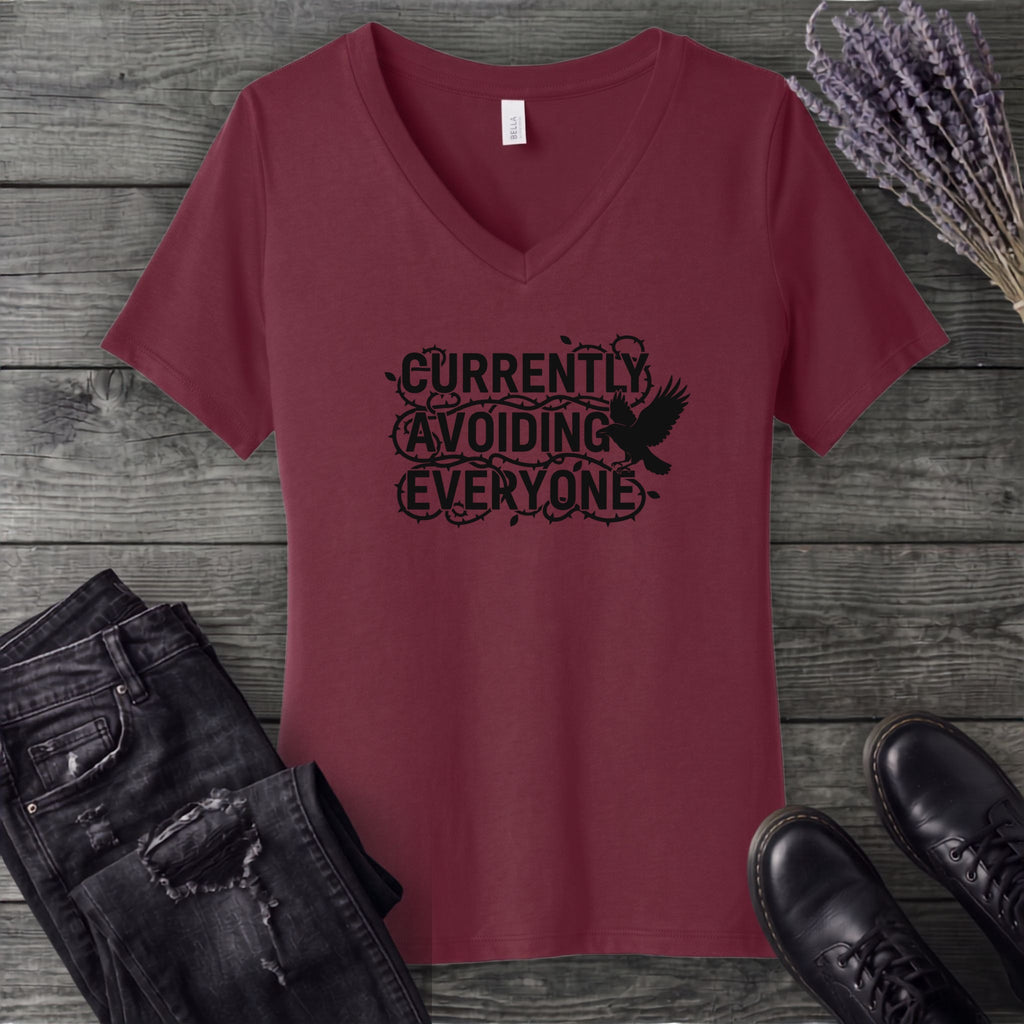 currently avoiding everyone V-Neck T-Shirt