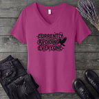 currently avoiding everyone V-Neck T-Shirt