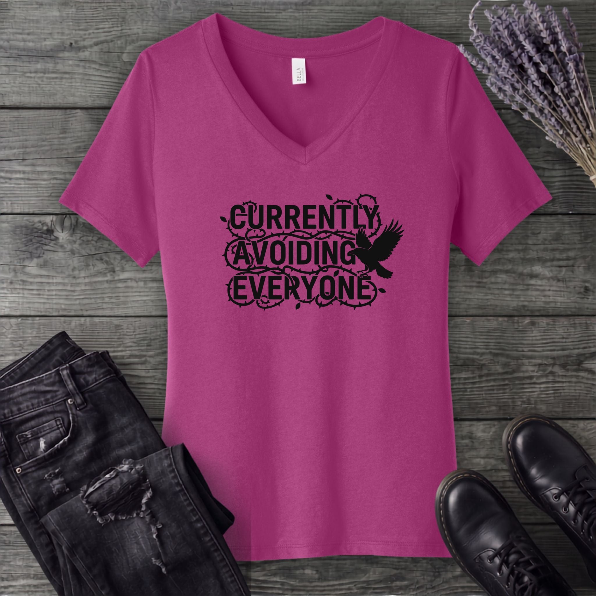 currently avoiding everyone V-Neck T-Shirt
