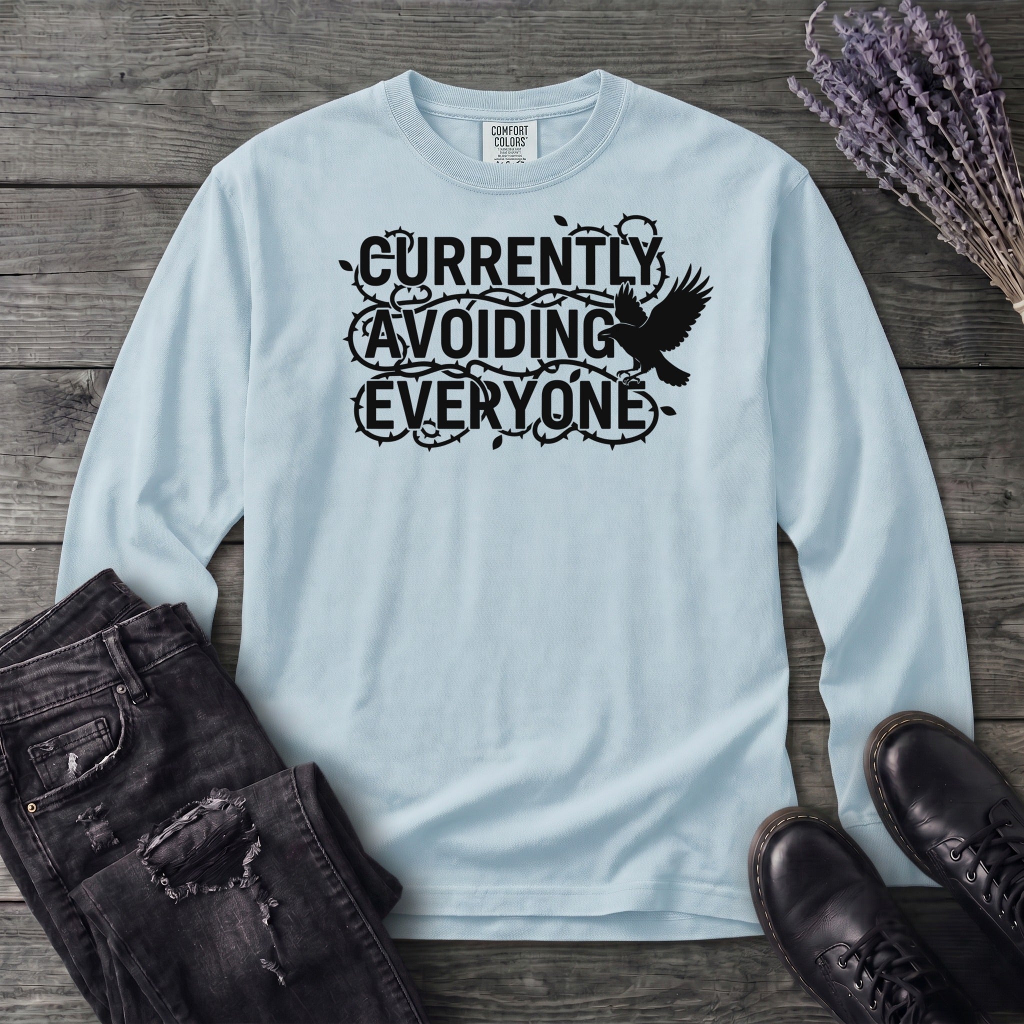currently avoiding everyone Long Sleeve T-Shirt