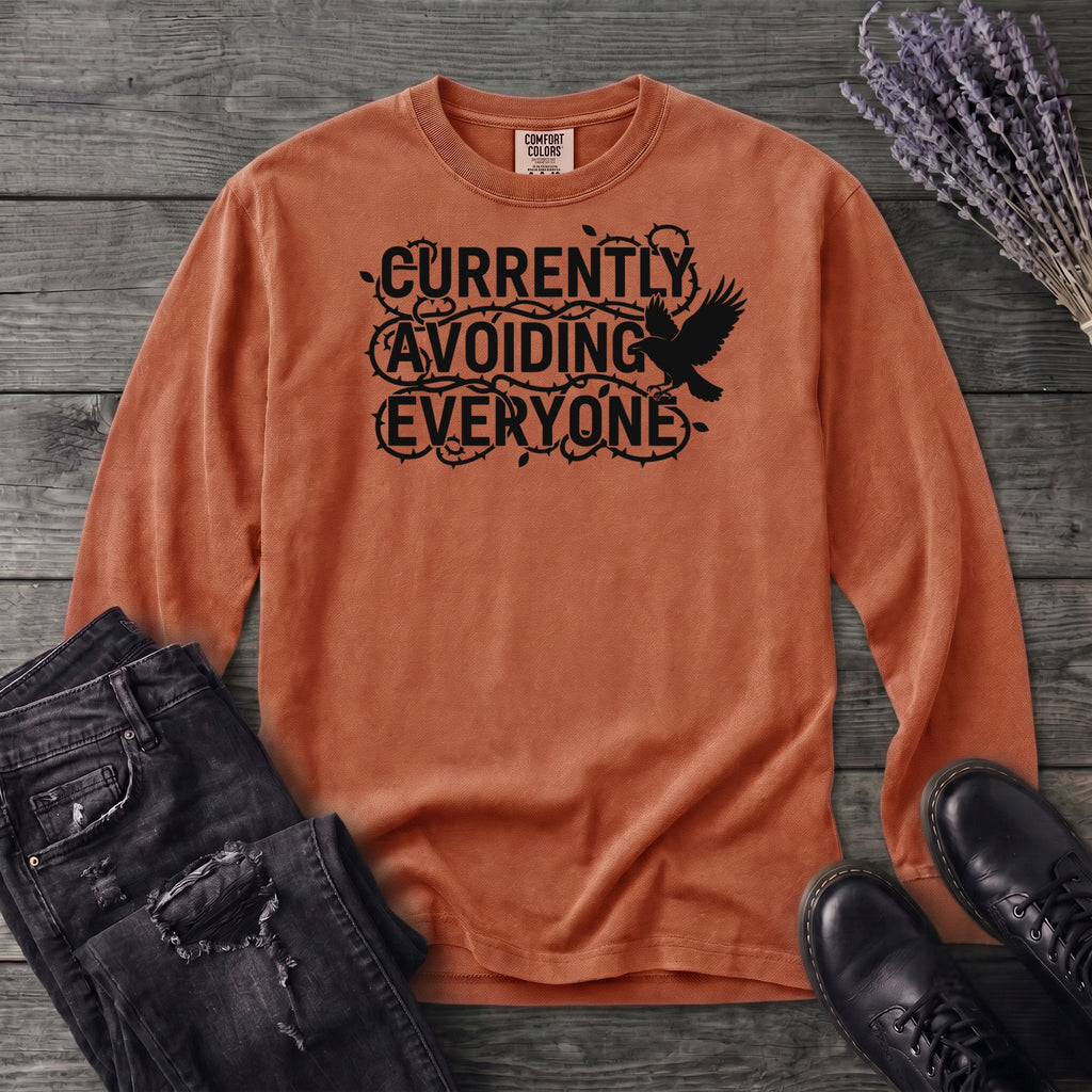 currently avoiding everyone Long Sleeve T-Shirt