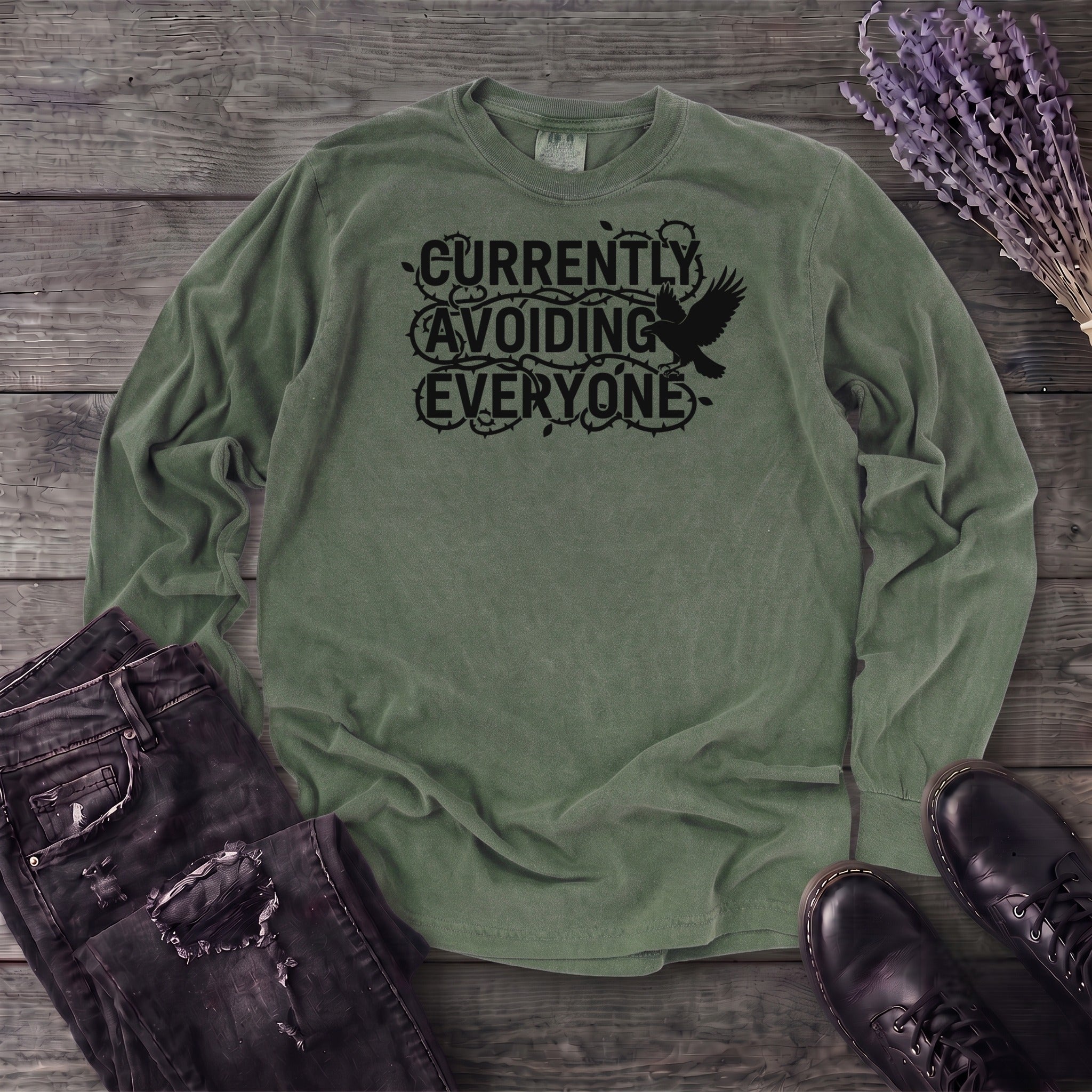 currently avoiding everyone Long Sleeve T-Shirt