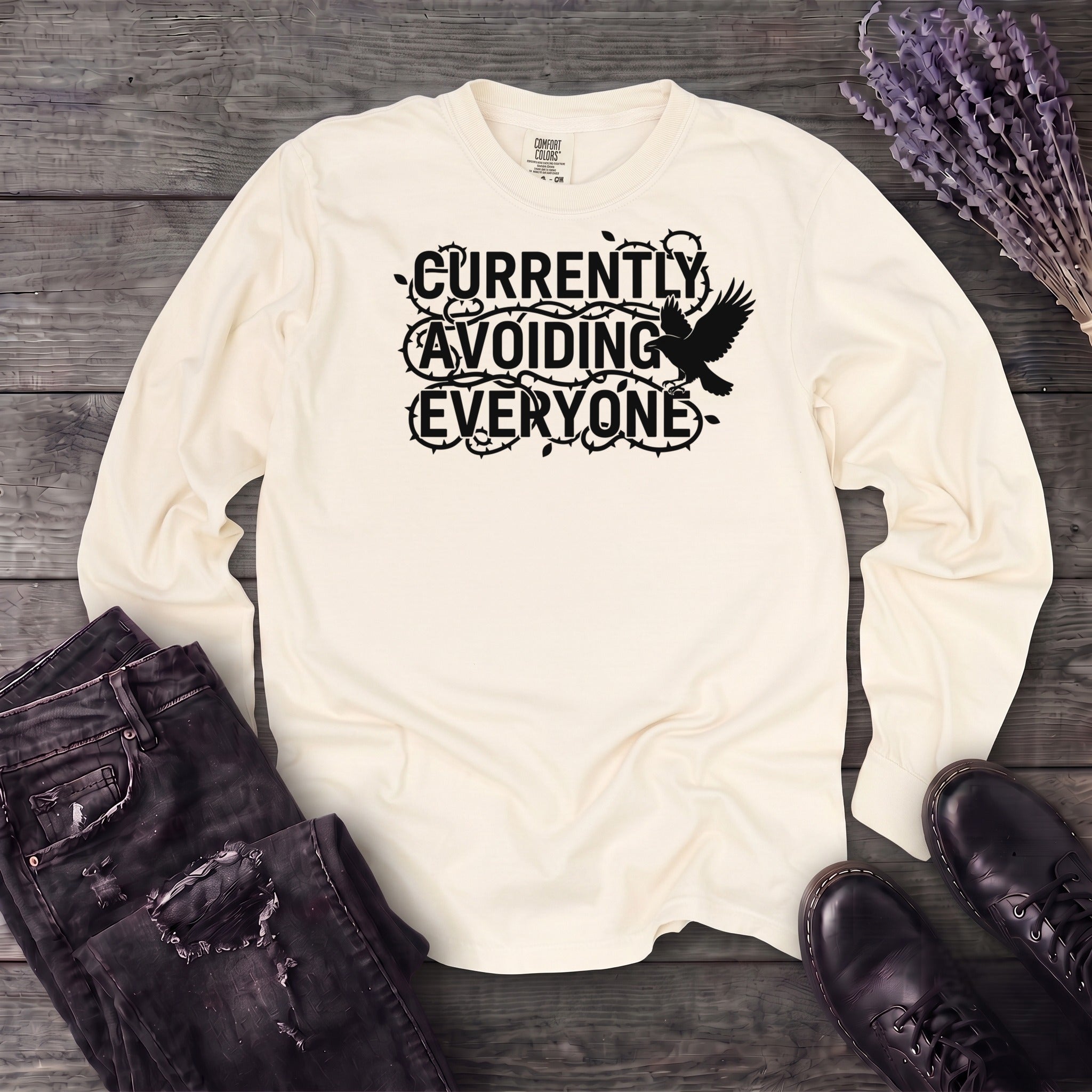 currently avoiding everyone Long Sleeve T-Shirt