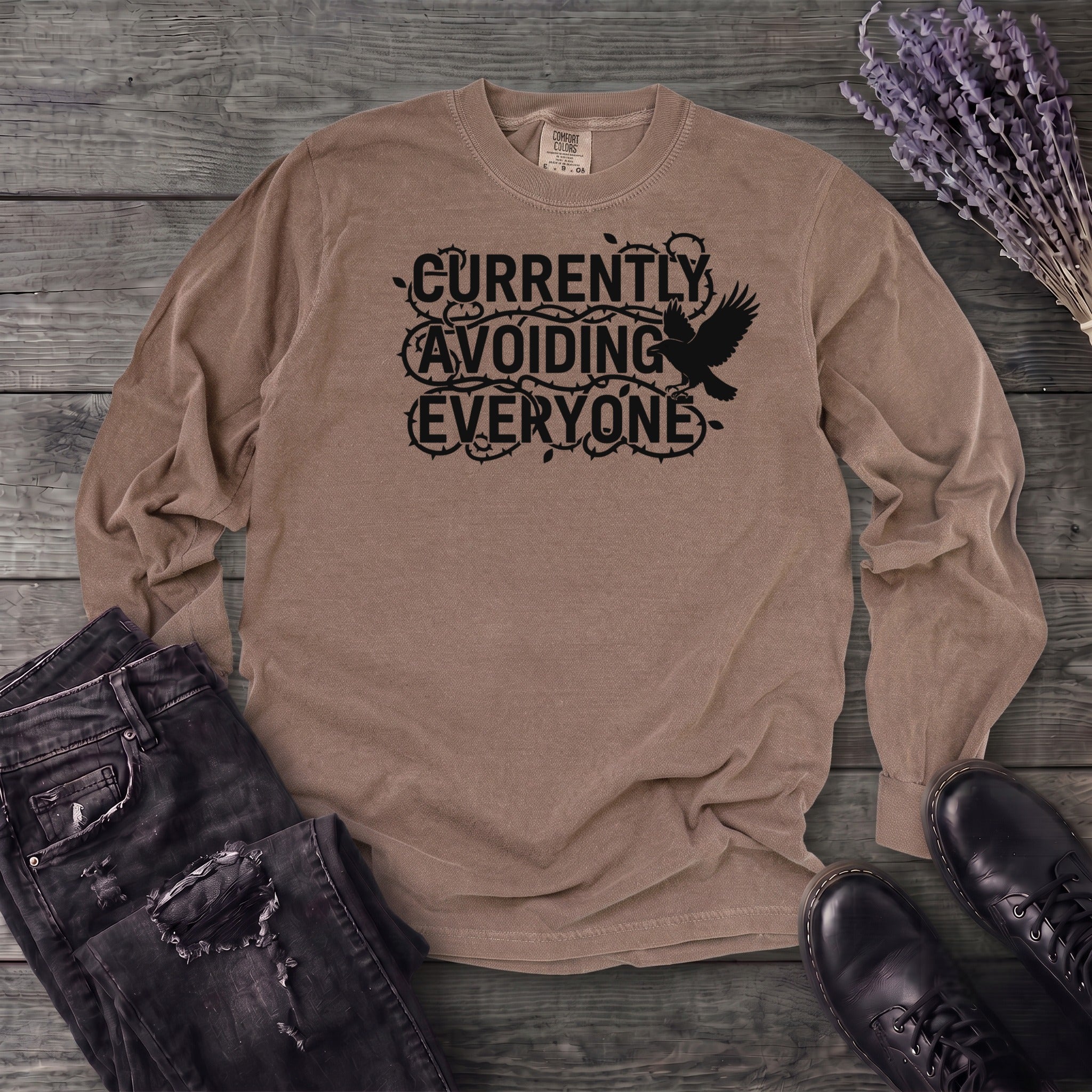 currently avoiding everyone Long Sleeve T-Shirt