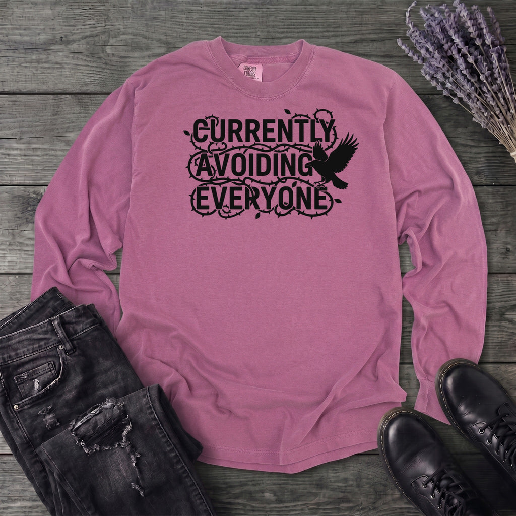 currently avoiding everyone Long Sleeve T-Shirt