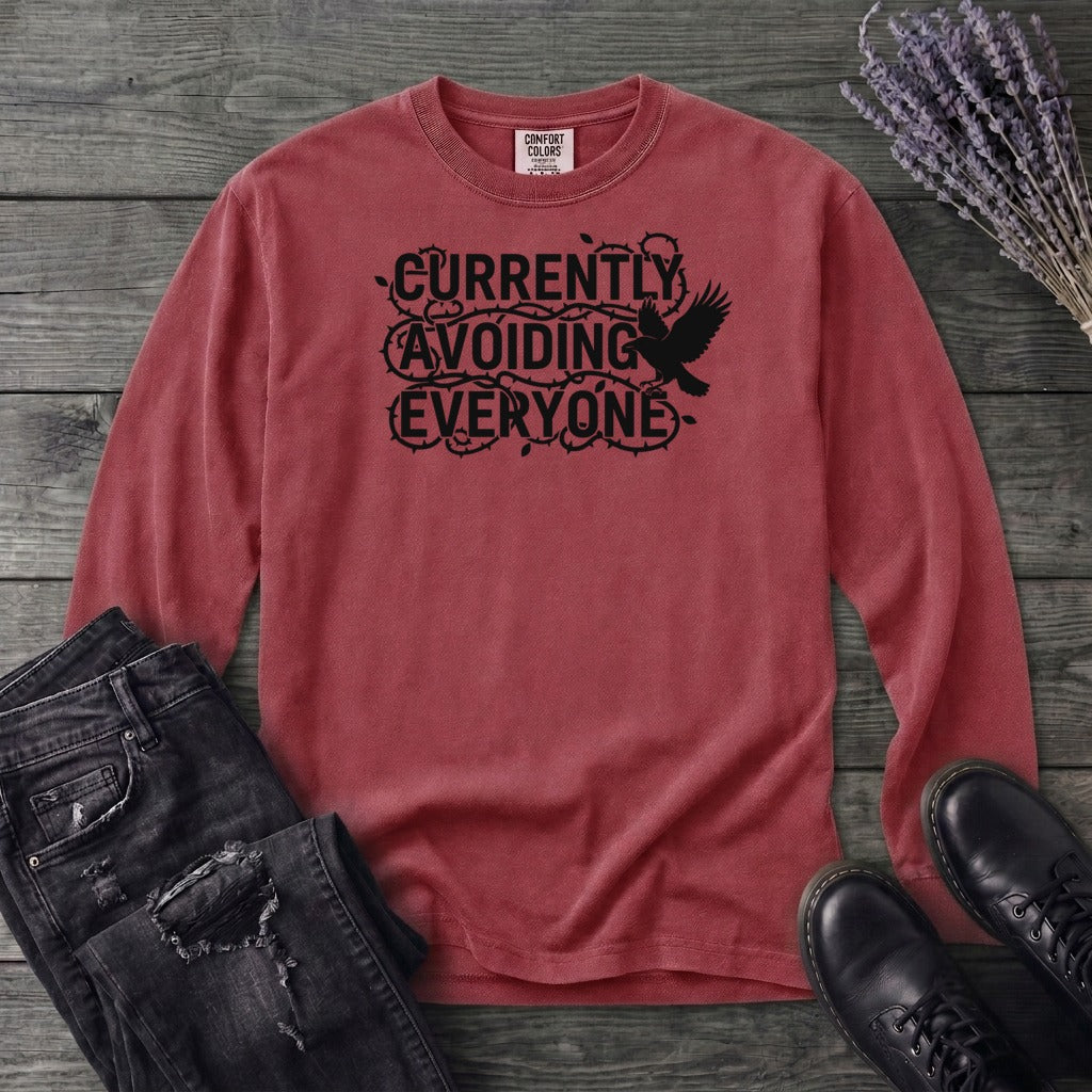 currently avoiding everyone Long Sleeve T-Shirt