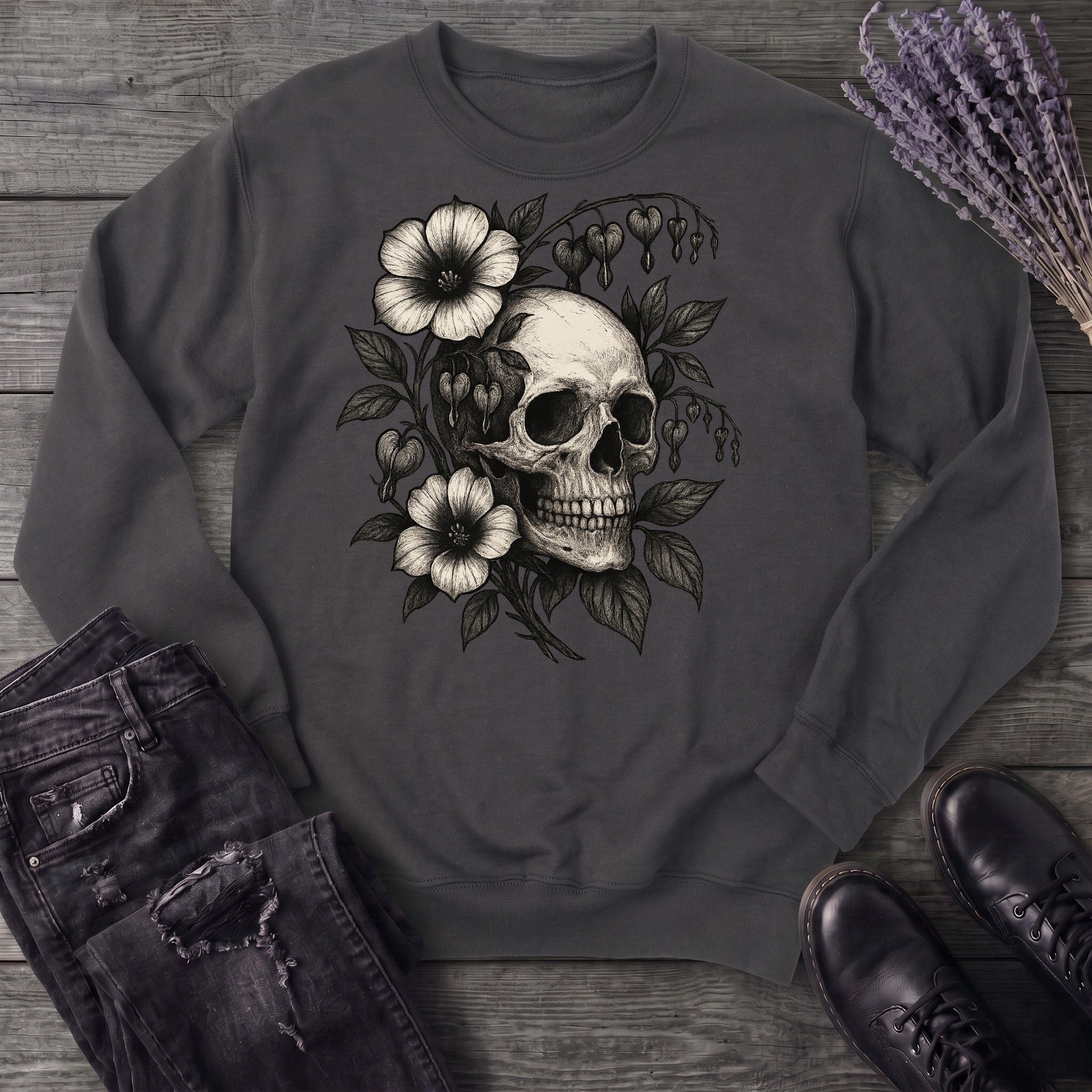 Skull Bleeding Hearts Sweatshirt