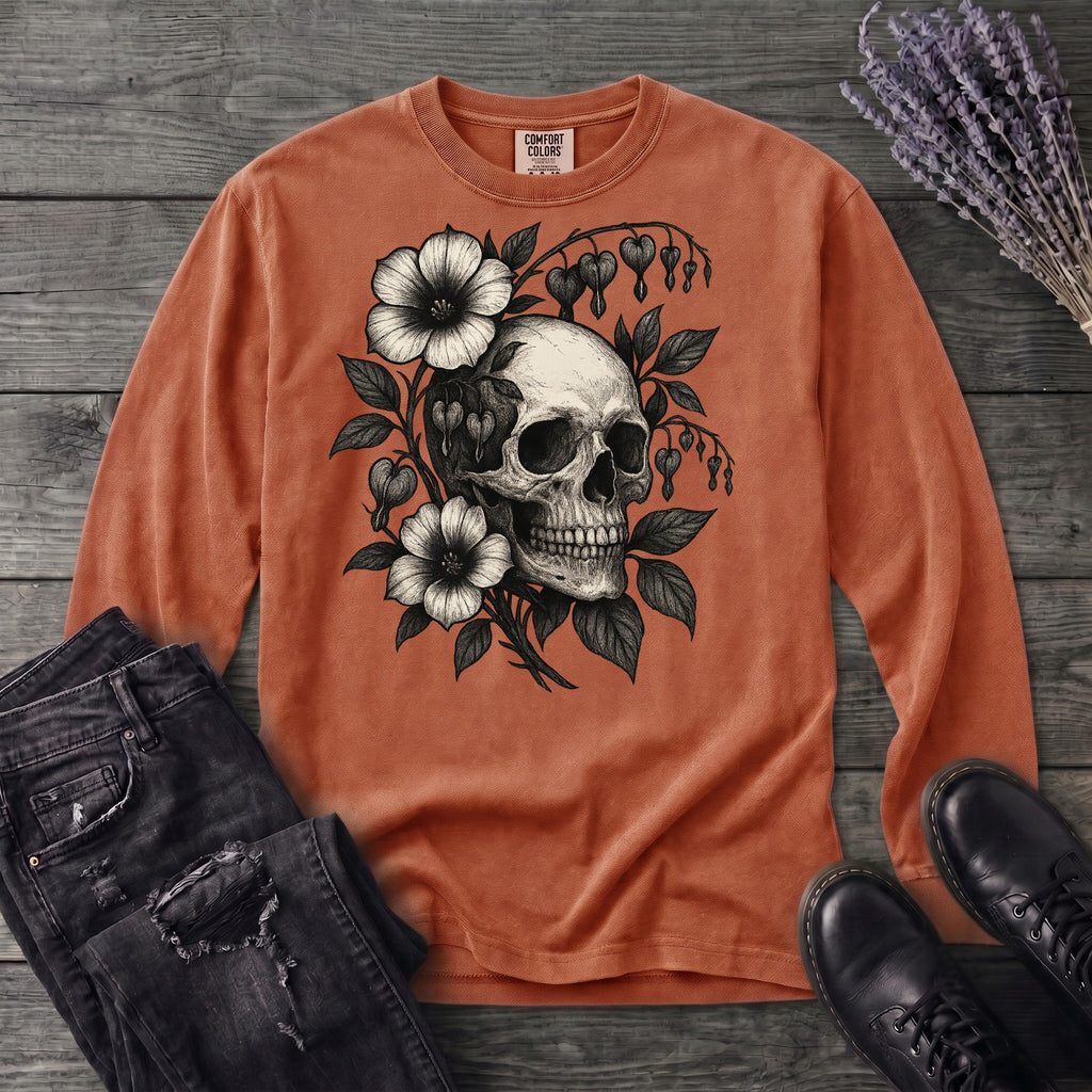 Skull Bleeding Hearts Long Sleeve T-Shirt