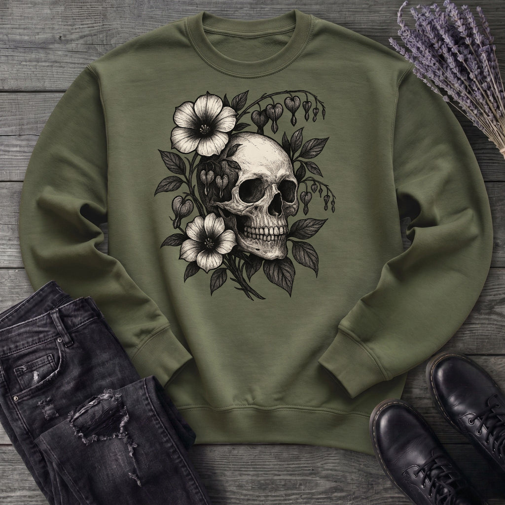 Skull Bleeding Hearts Sweatshirt