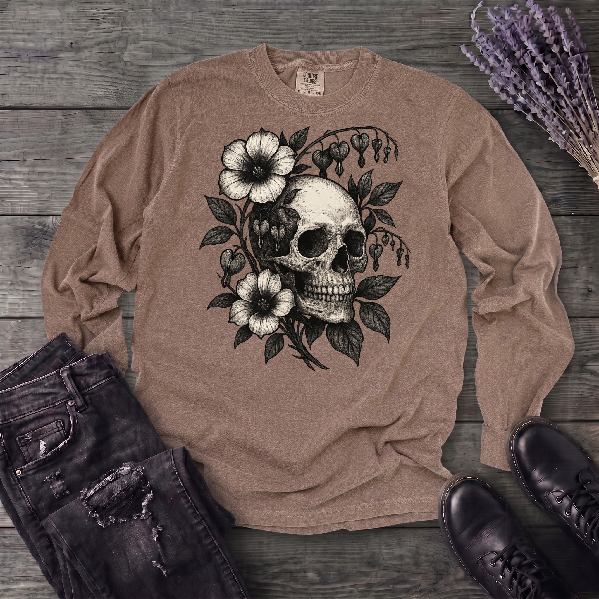 Skull Bleeding Hearts Long Sleeve T-Shirt