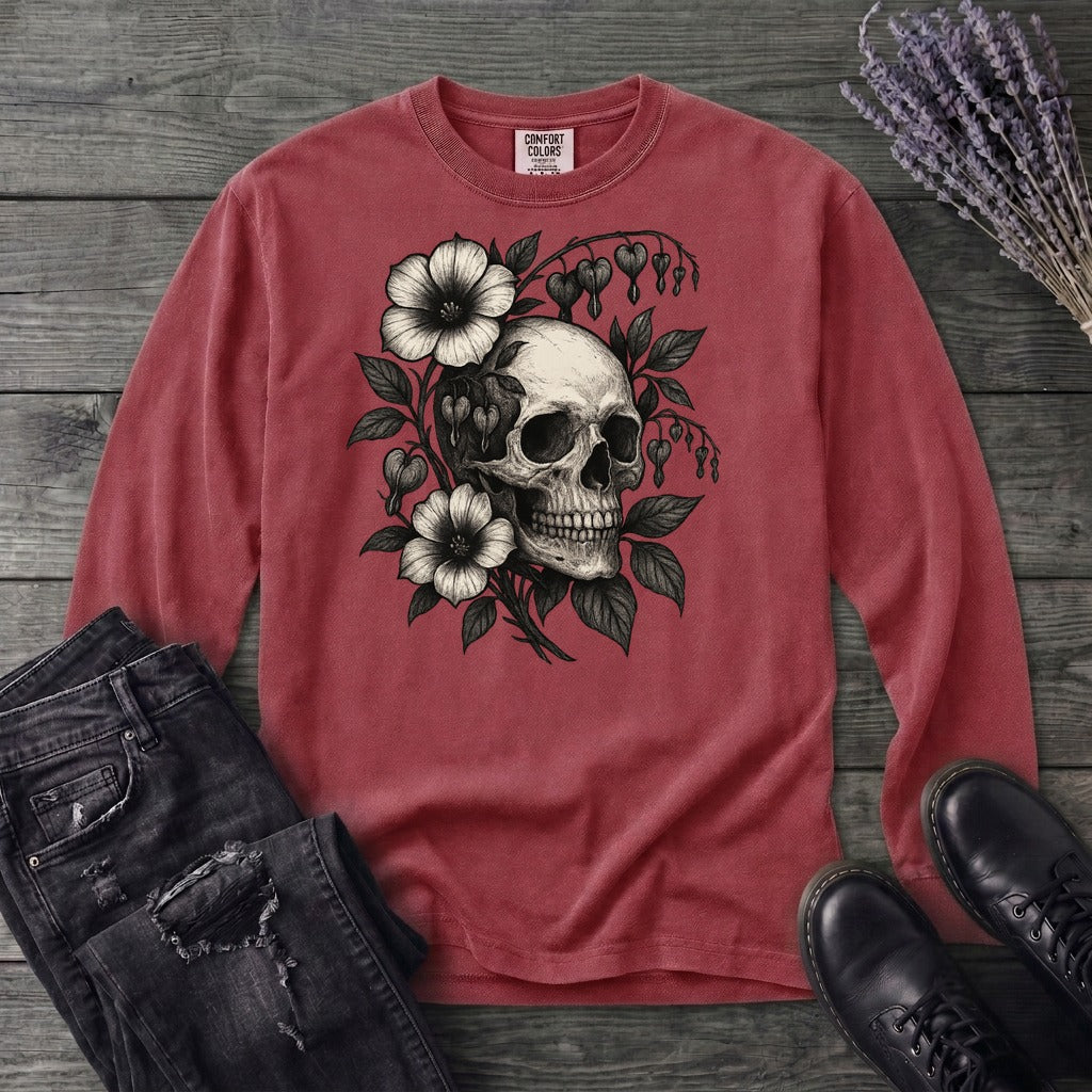 Skull Bleeding Hearts Long Sleeve T-Shirt