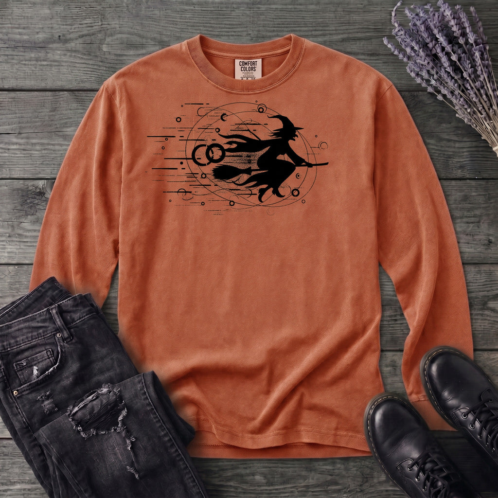 Flying Witch Grunge Long Sleeve T-Shirt