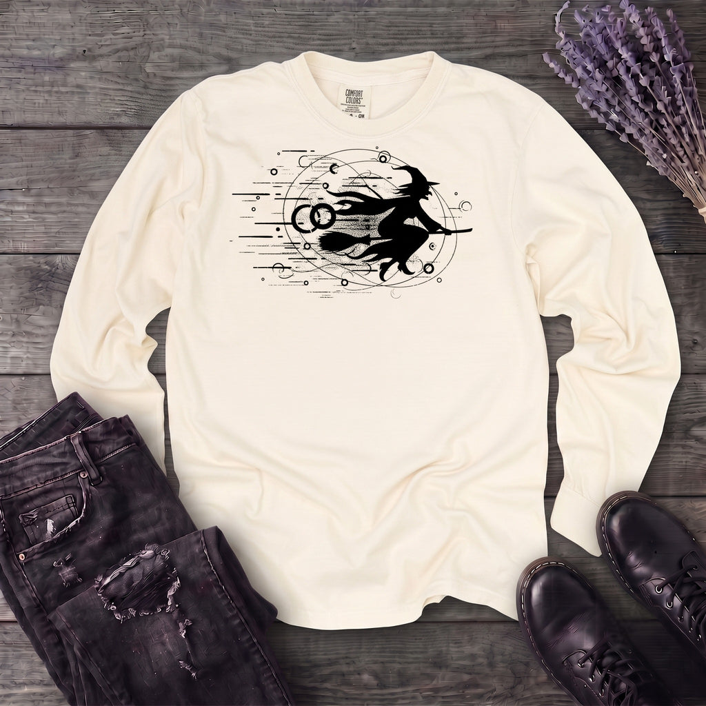 Flying Witch Grunge Long Sleeve T-Shirt