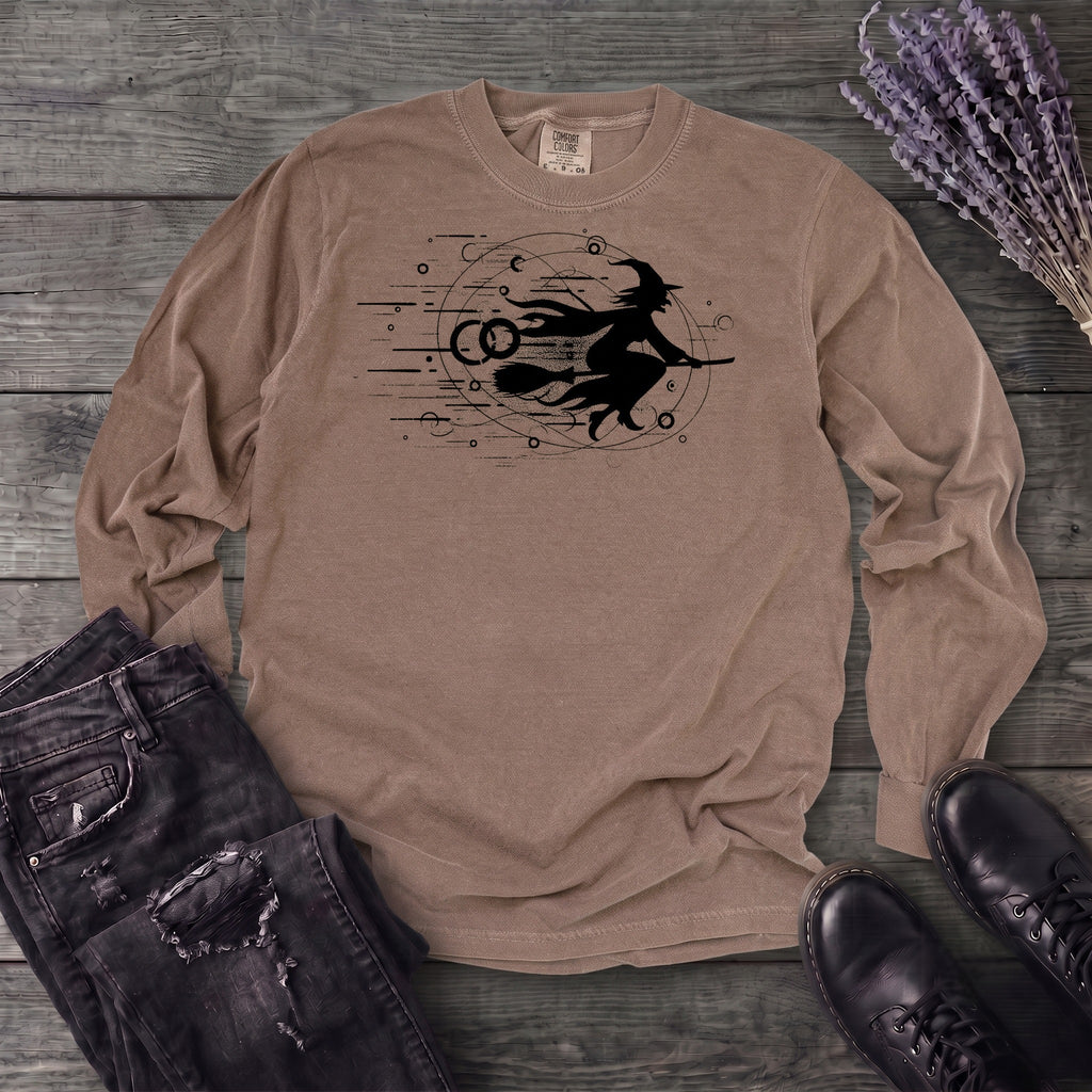 Flying Witch Grunge Long Sleeve T-Shirt