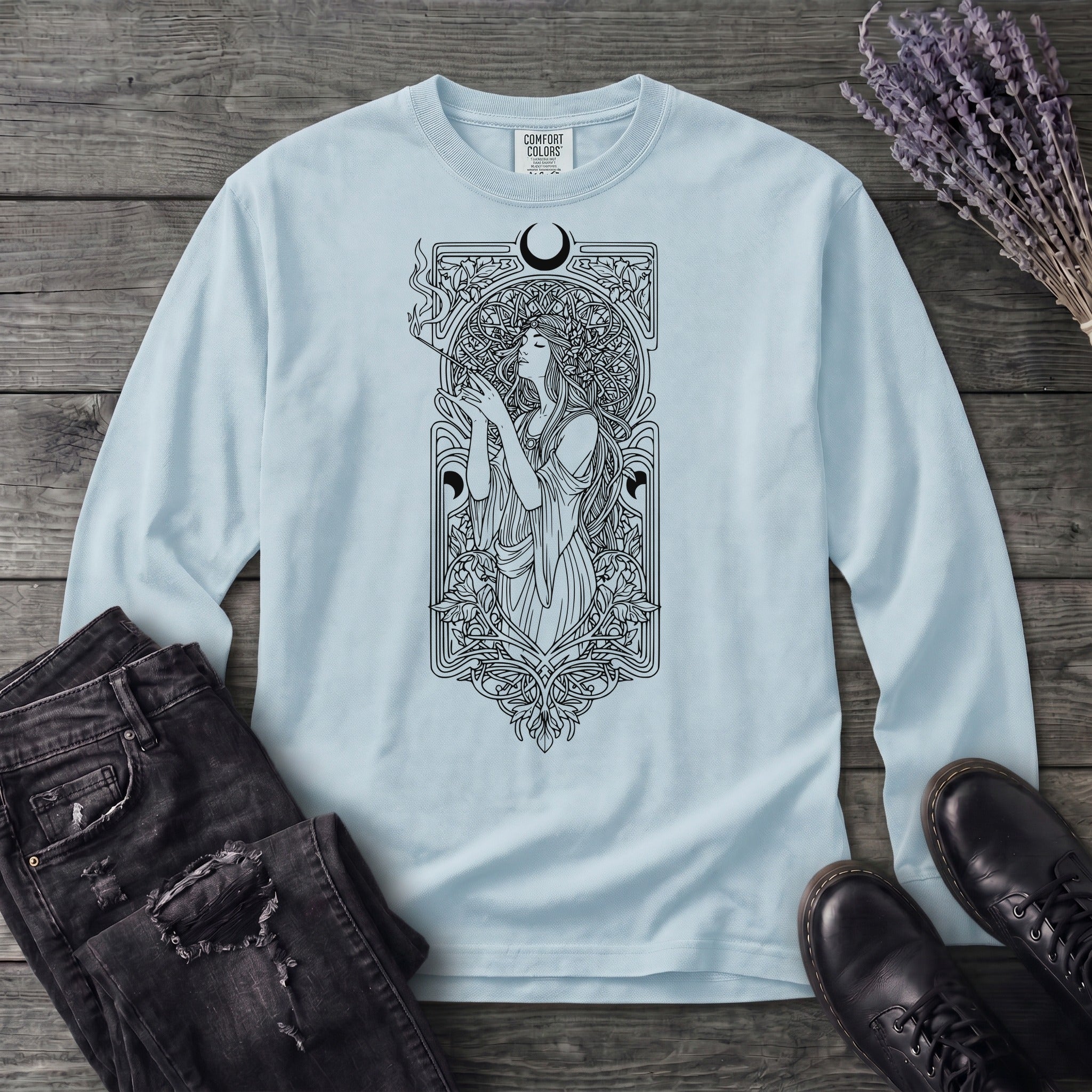 Art Nouveau Goddess Long Sleeve T-Shirt