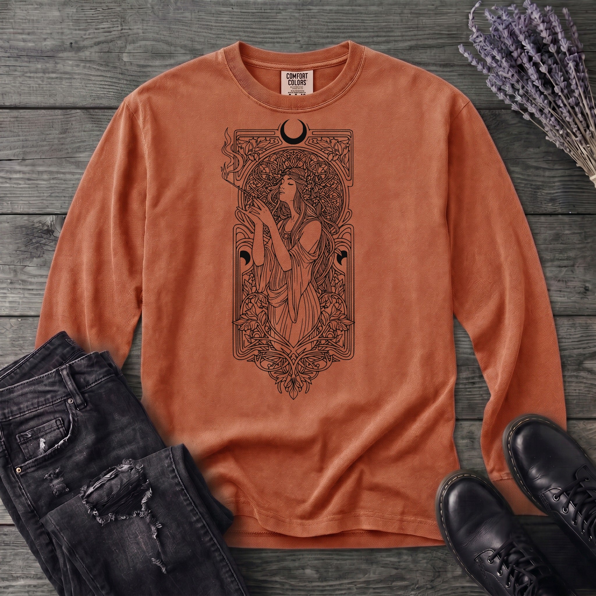Art Nouveau Goddess Long Sleeve T-Shirt