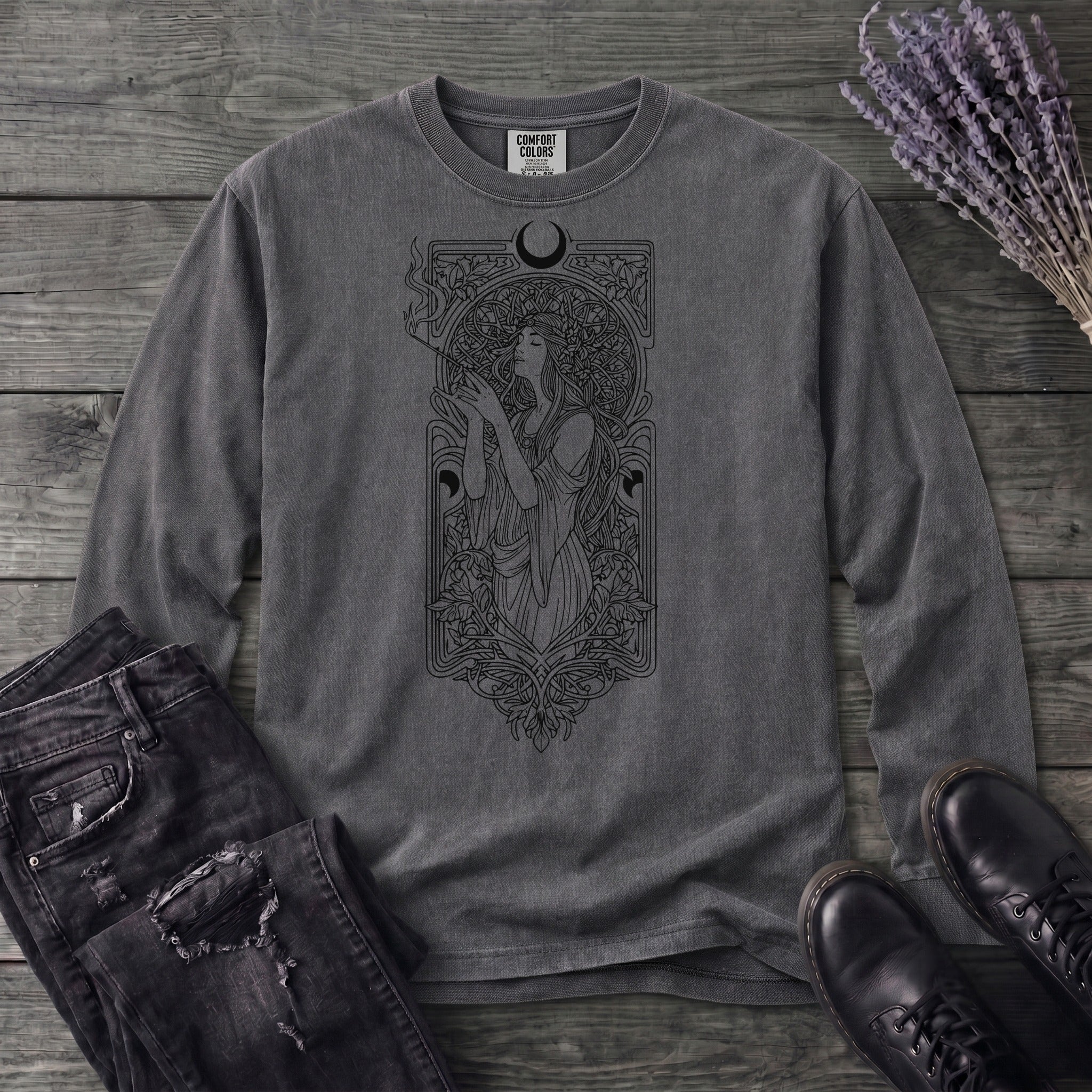 Art Nouveau Goddess Long Sleeve T-Shirt