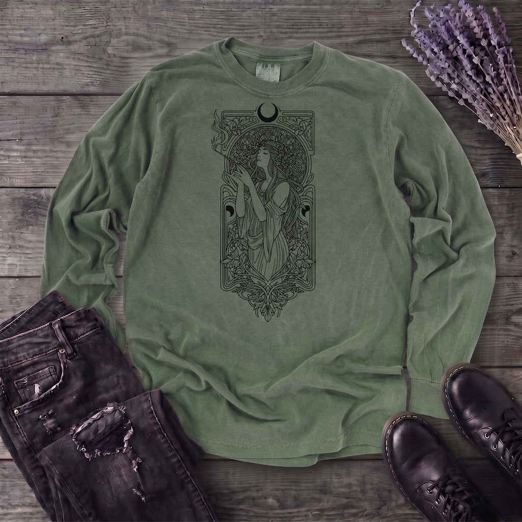 Art Nouveau Goddess Long Sleeve T-Shirt