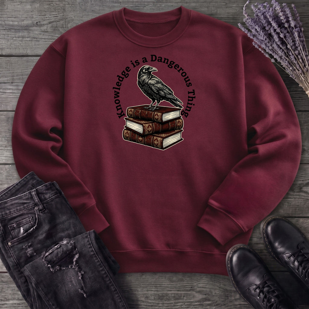 Knowledge Is A Dangerous Thing Raven And Books Sweatshirt