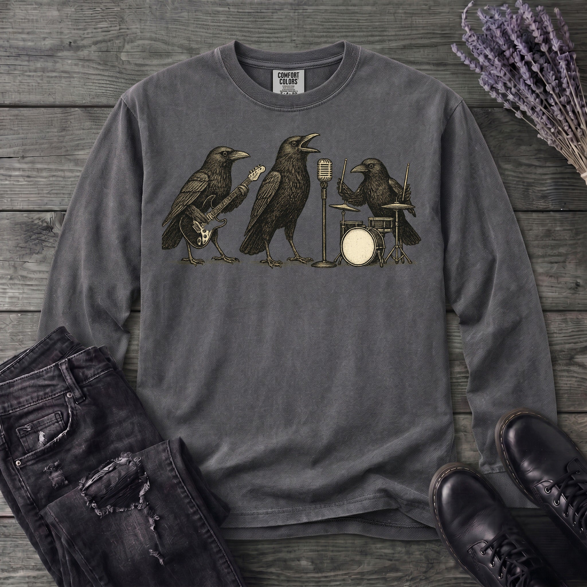 Raven Band Rock Long Sleeve T-Shirt