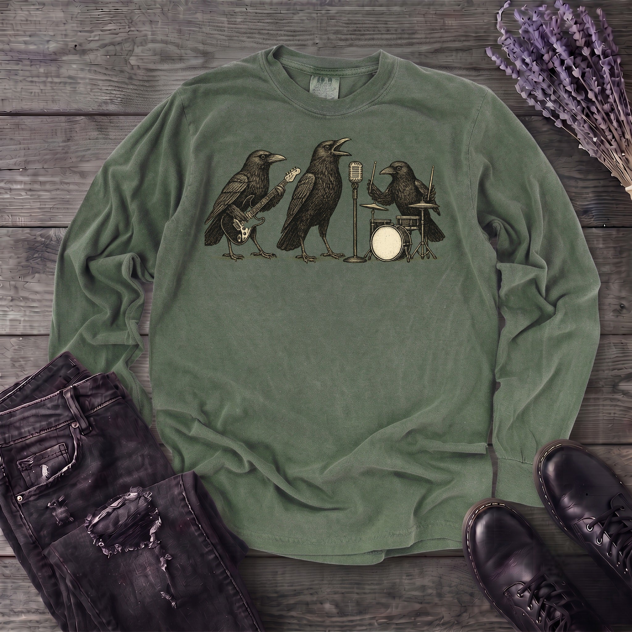 Raven Band Rock Long Sleeve T-Shirt