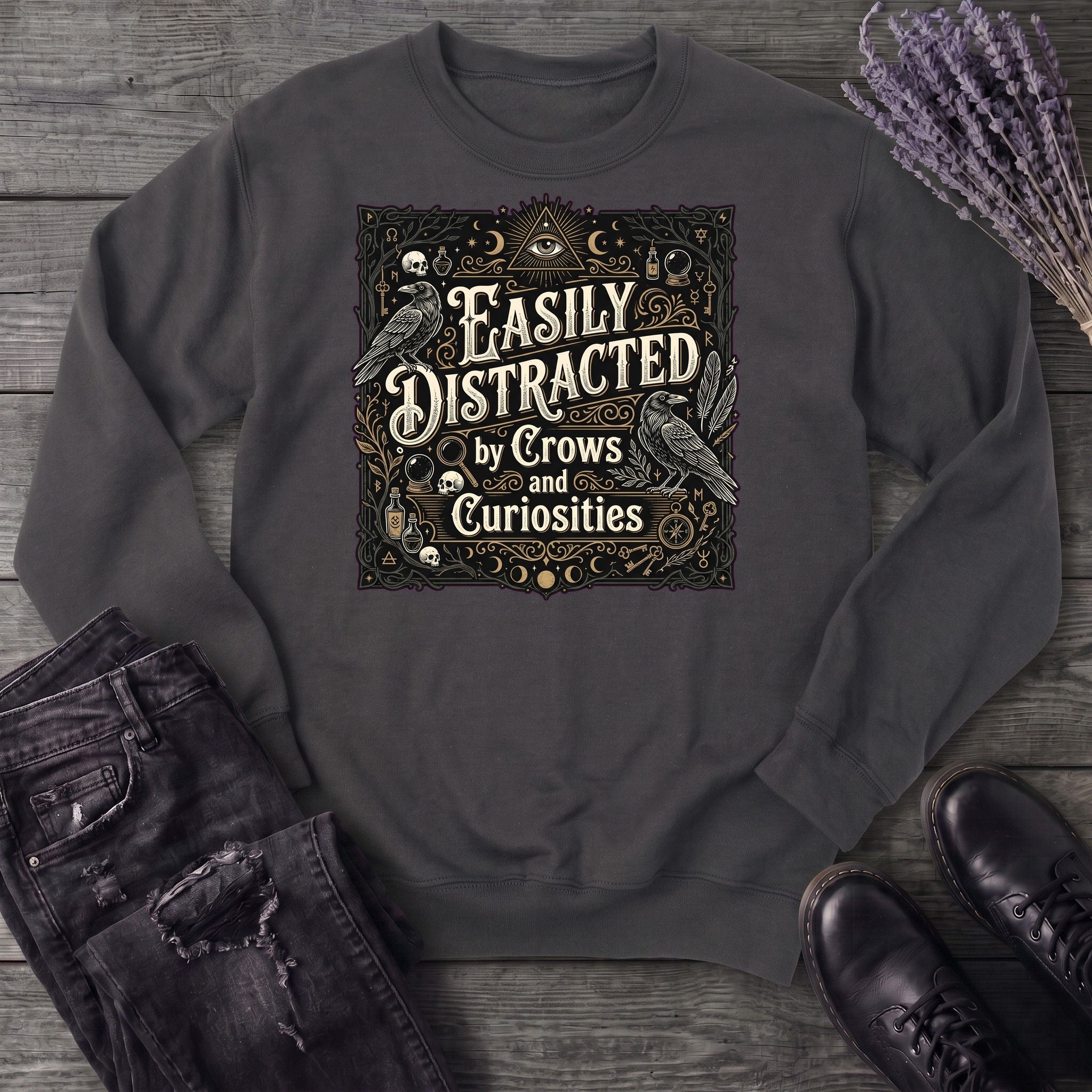 Easily Distracted By Crows and Curiosities Sweatshirt