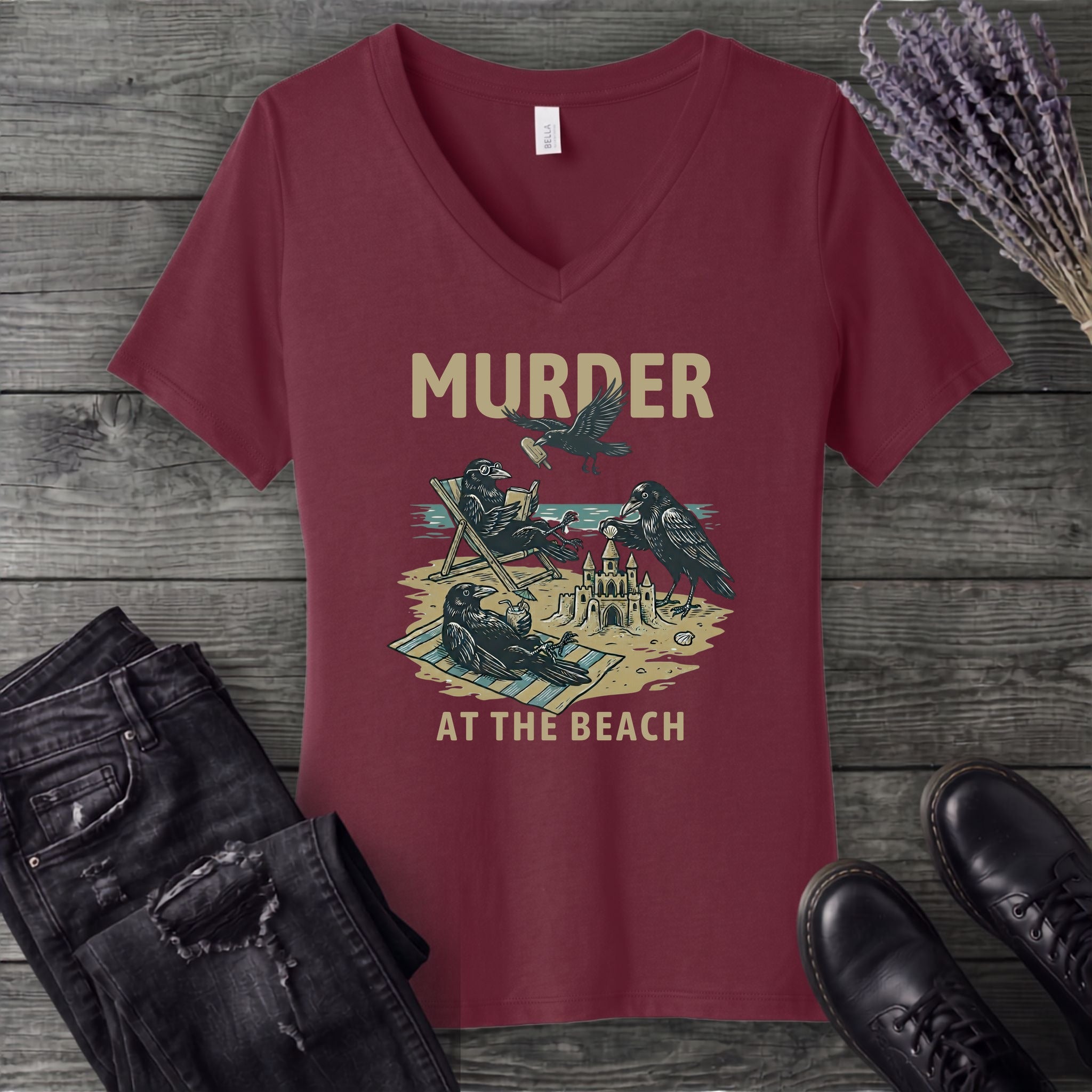 Murder At The Beach V-Neck T-Shirt