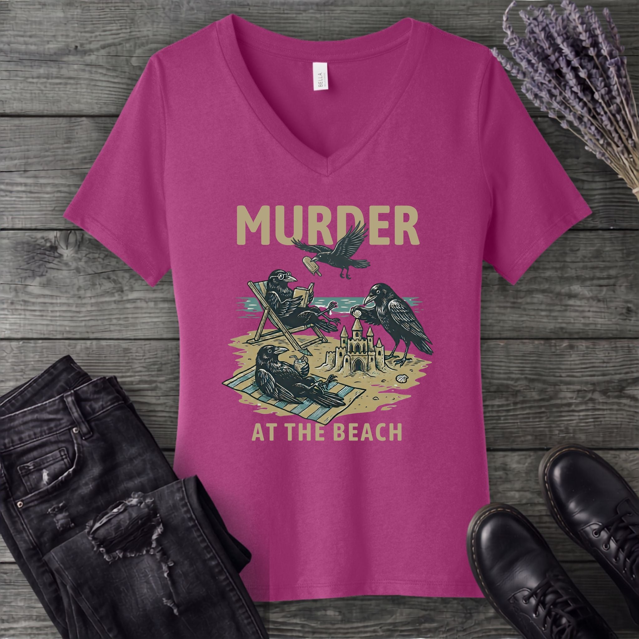 Murder At The Beach V-Neck T-Shirt