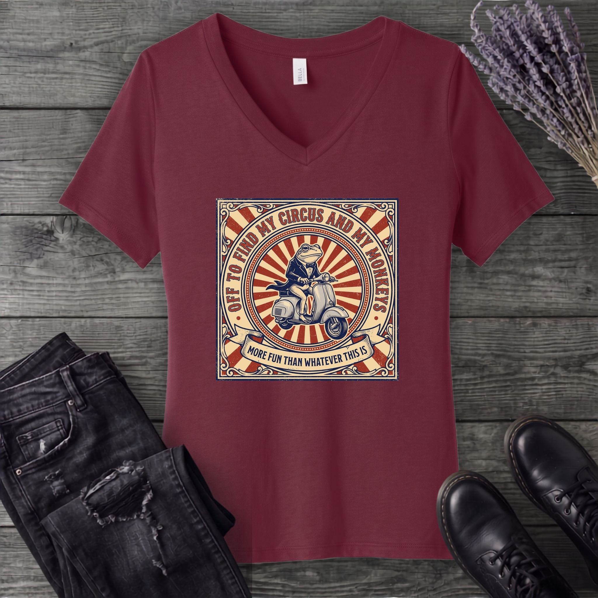 Find My Circus and Monkeys V-Neck T-Shirt