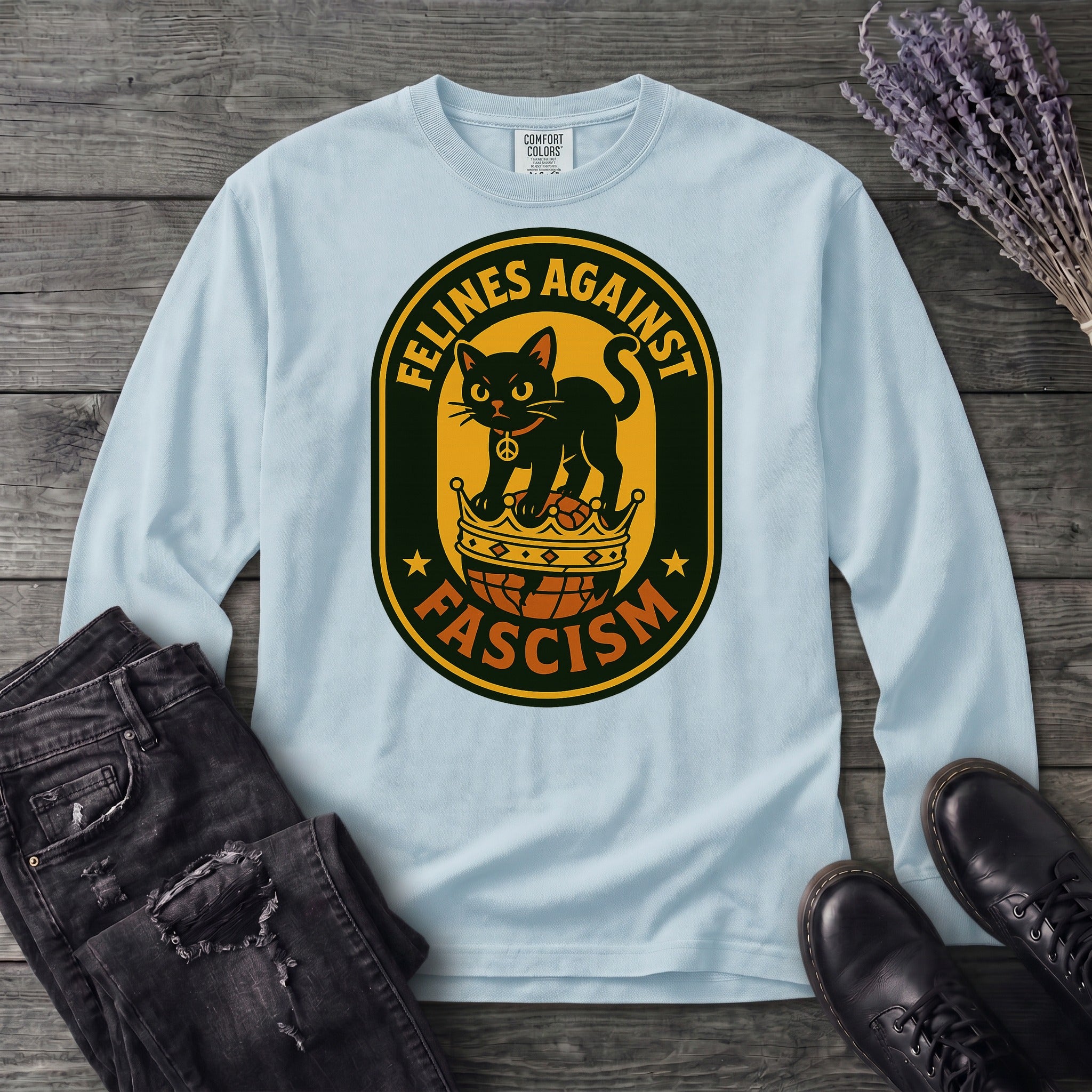 Felines Against Fascism Long Sleeve T-Shirt