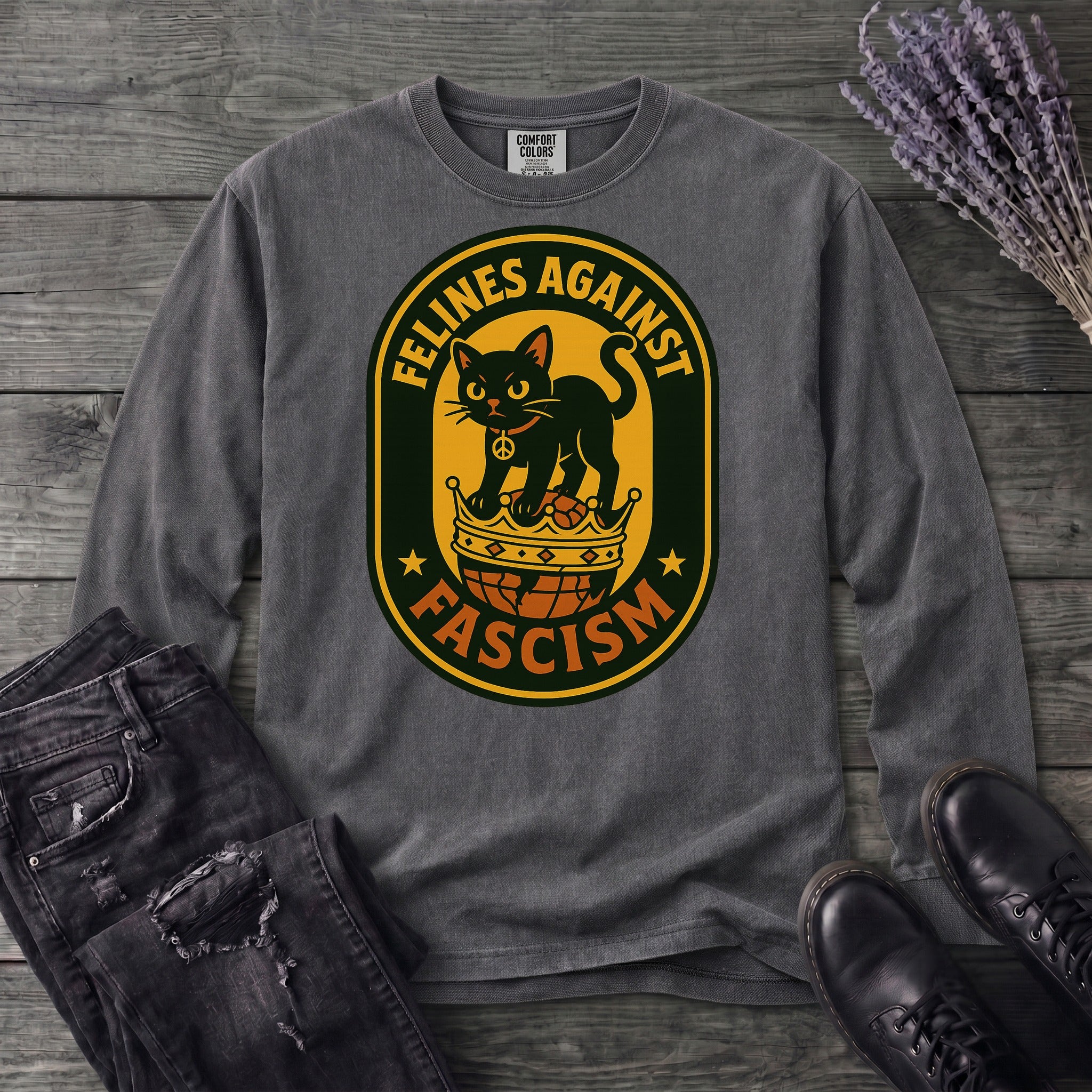 Felines Against Fascism Long Sleeve T-Shirt