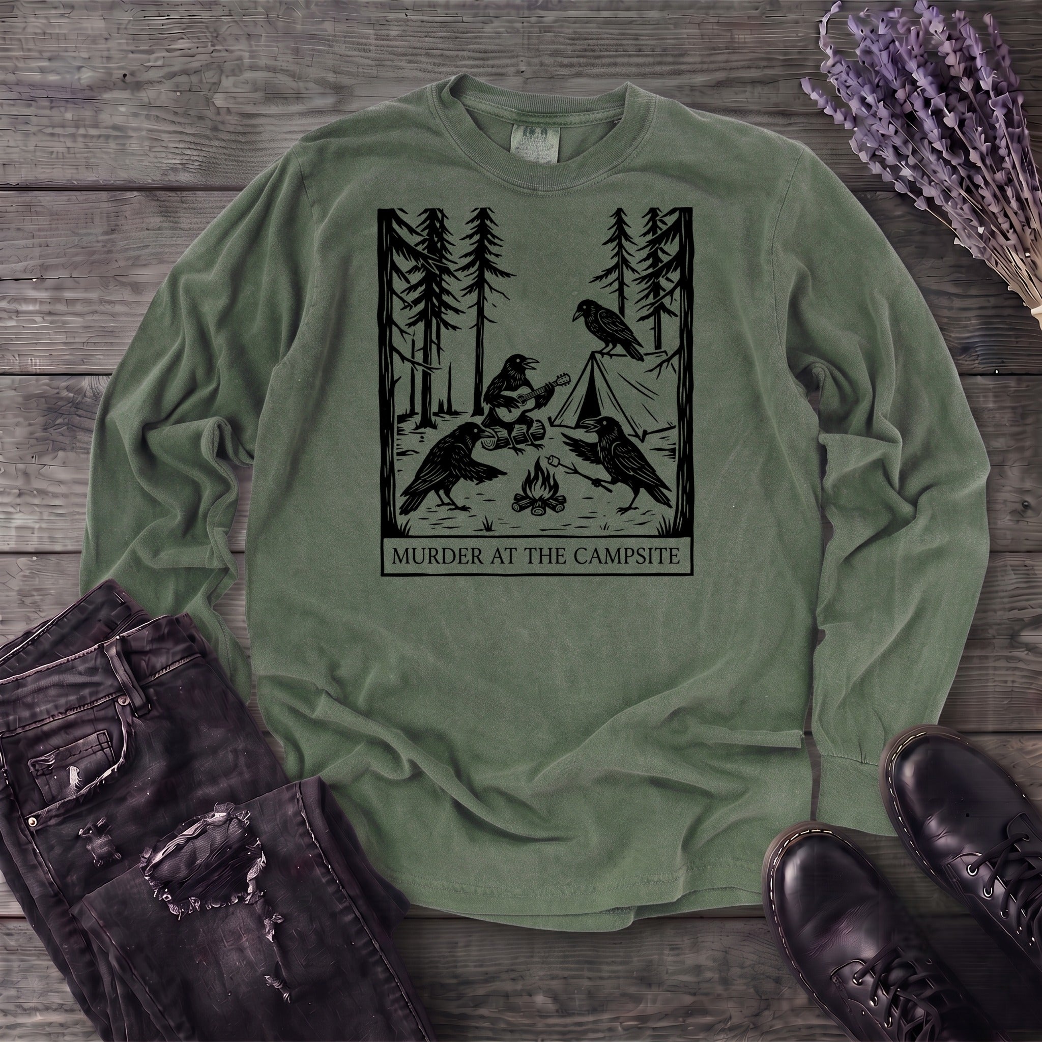 Murder At The Campsite Long Sleeve T-Shirt