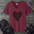 Safety Pin Heart V-Neck T-Shirt