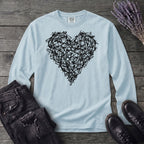Safety Pin Heart Long Sleeve T-Shirt