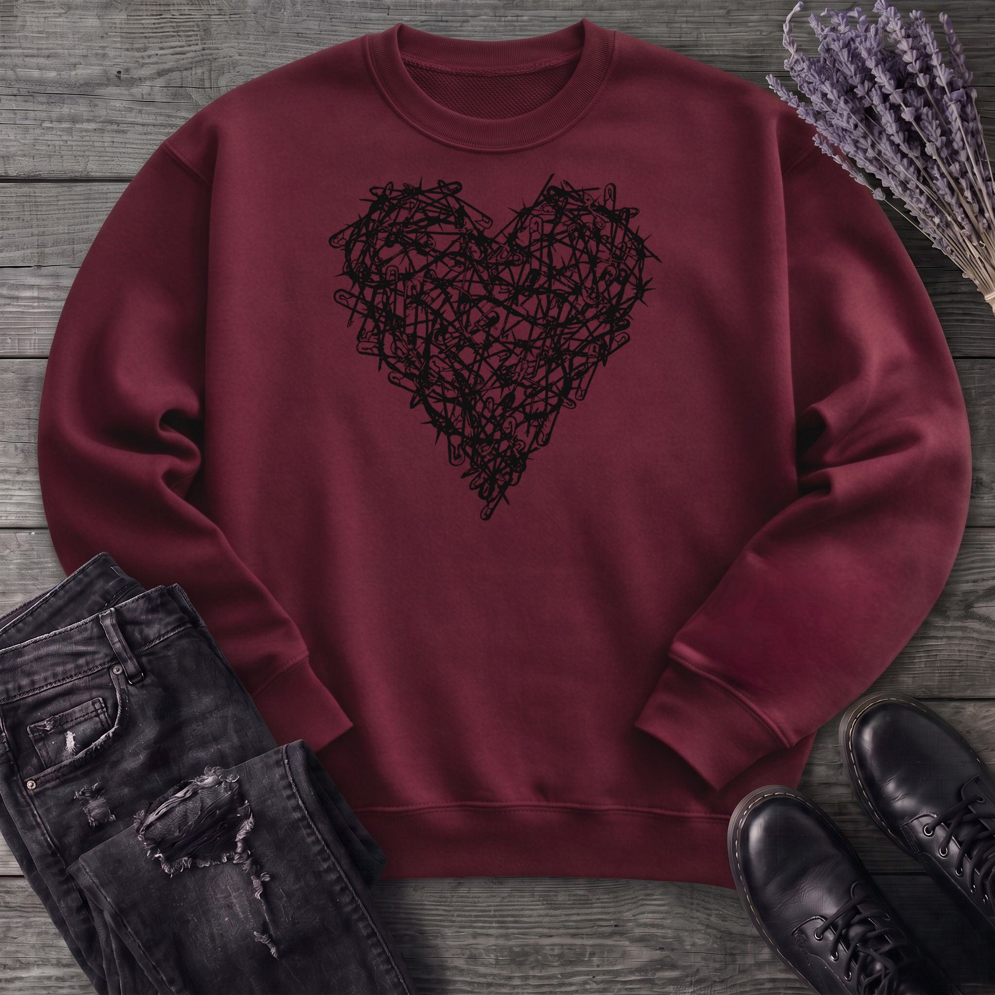 Safety Pin Heart Sweatshirt
