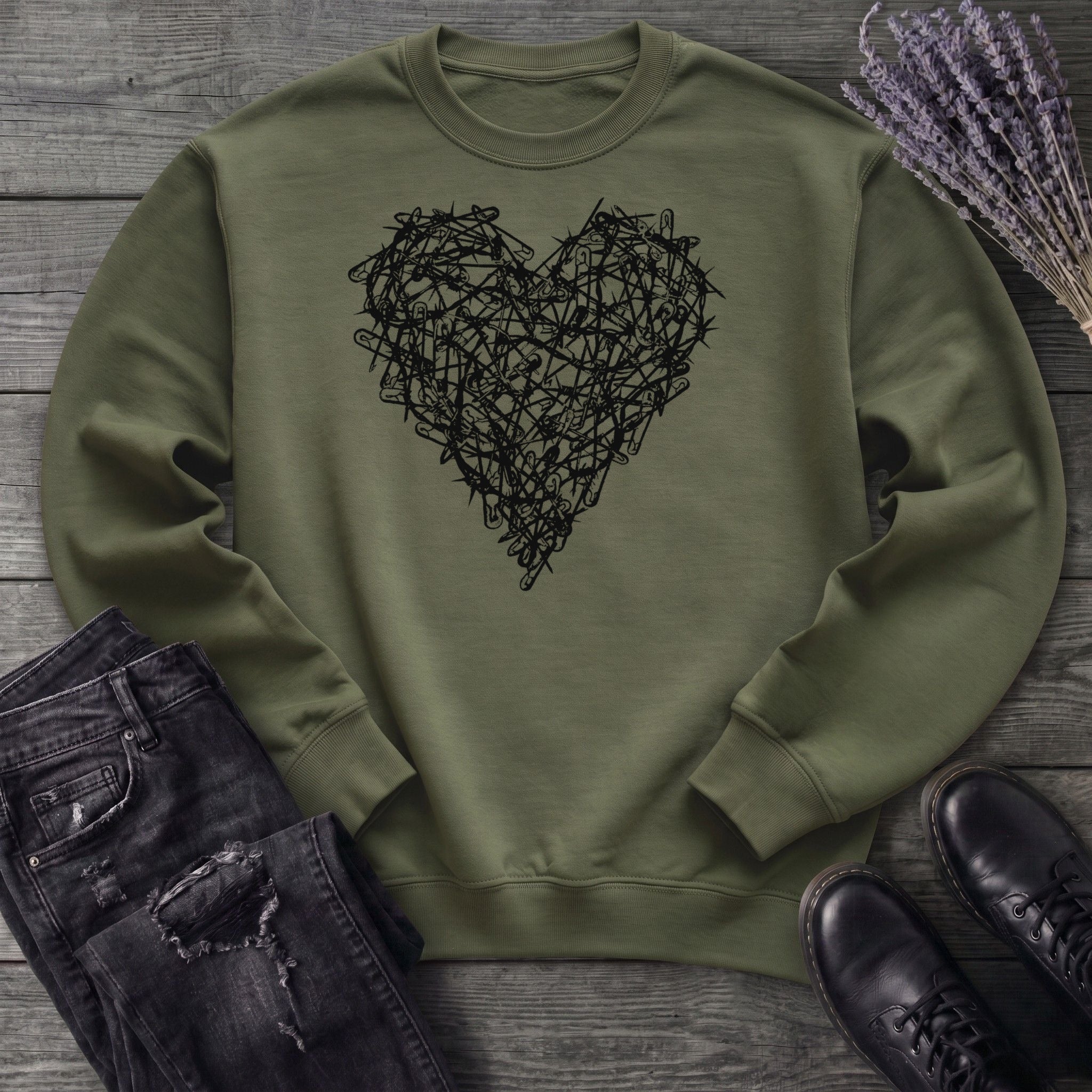 Safety Pin Heart Sweatshirt