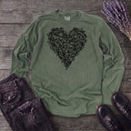 Safety Pin Heart Long Sleeve T-Shirt