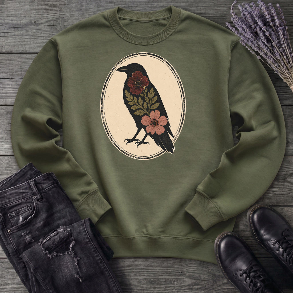 Pressed Flower Crow Sweatshirt