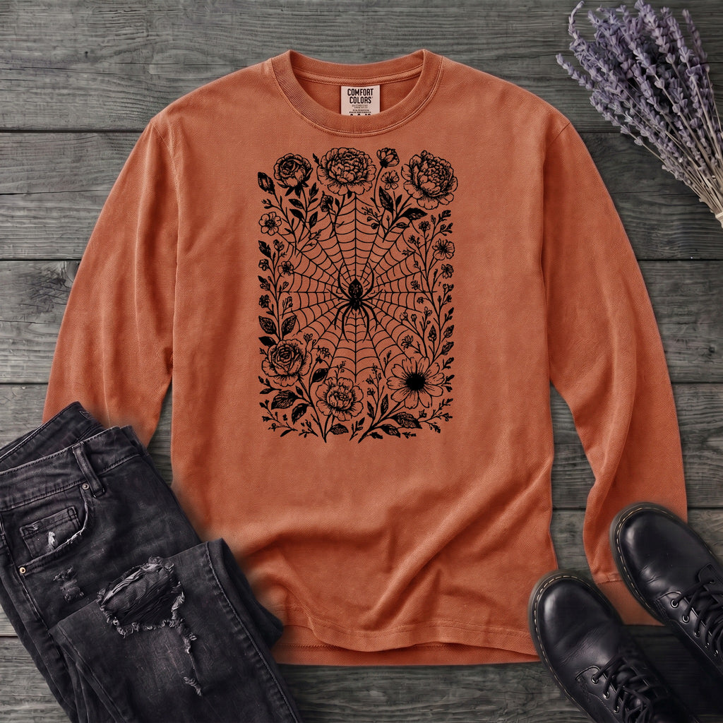 Flower Spiderweb Long Sleeve T-Shirt
