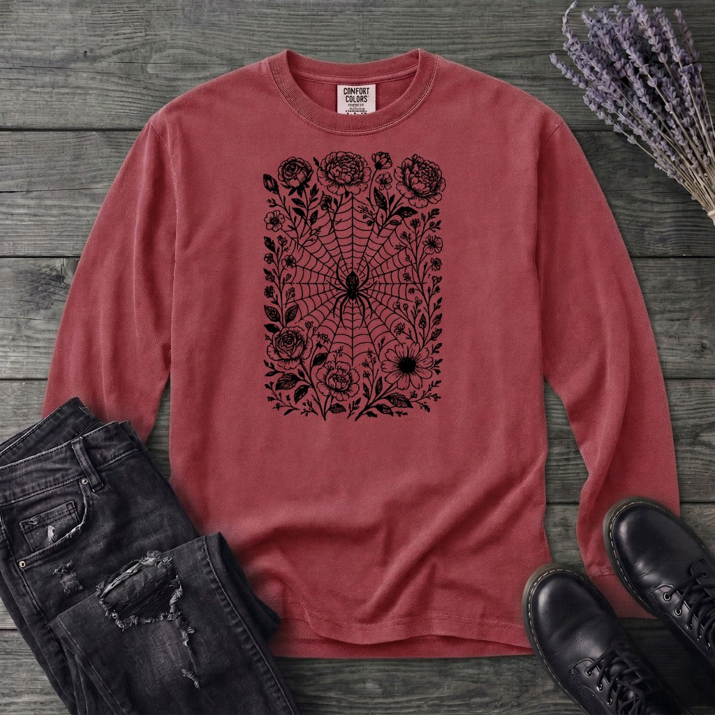 Flower Spiderweb Long Sleeve T-Shirt