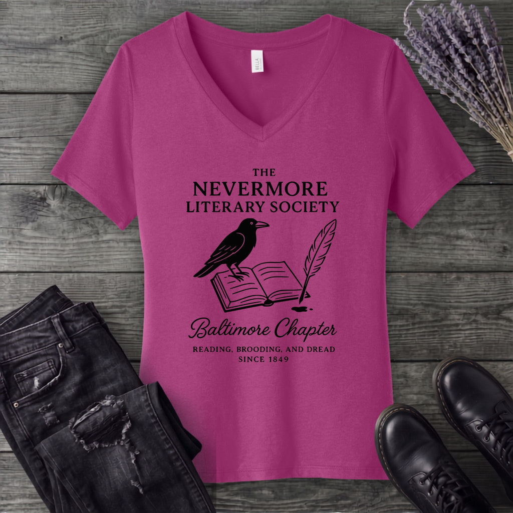 Nevermore Literary Society V-Neck T-Shirt