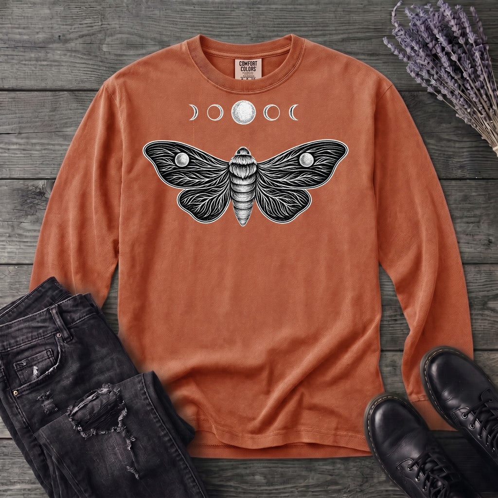 Moth Moon Long Sleeve T-Shirt