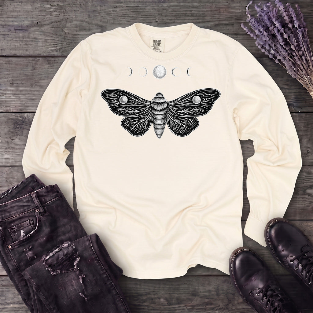Moth Moon Long Sleeve T-Shirt