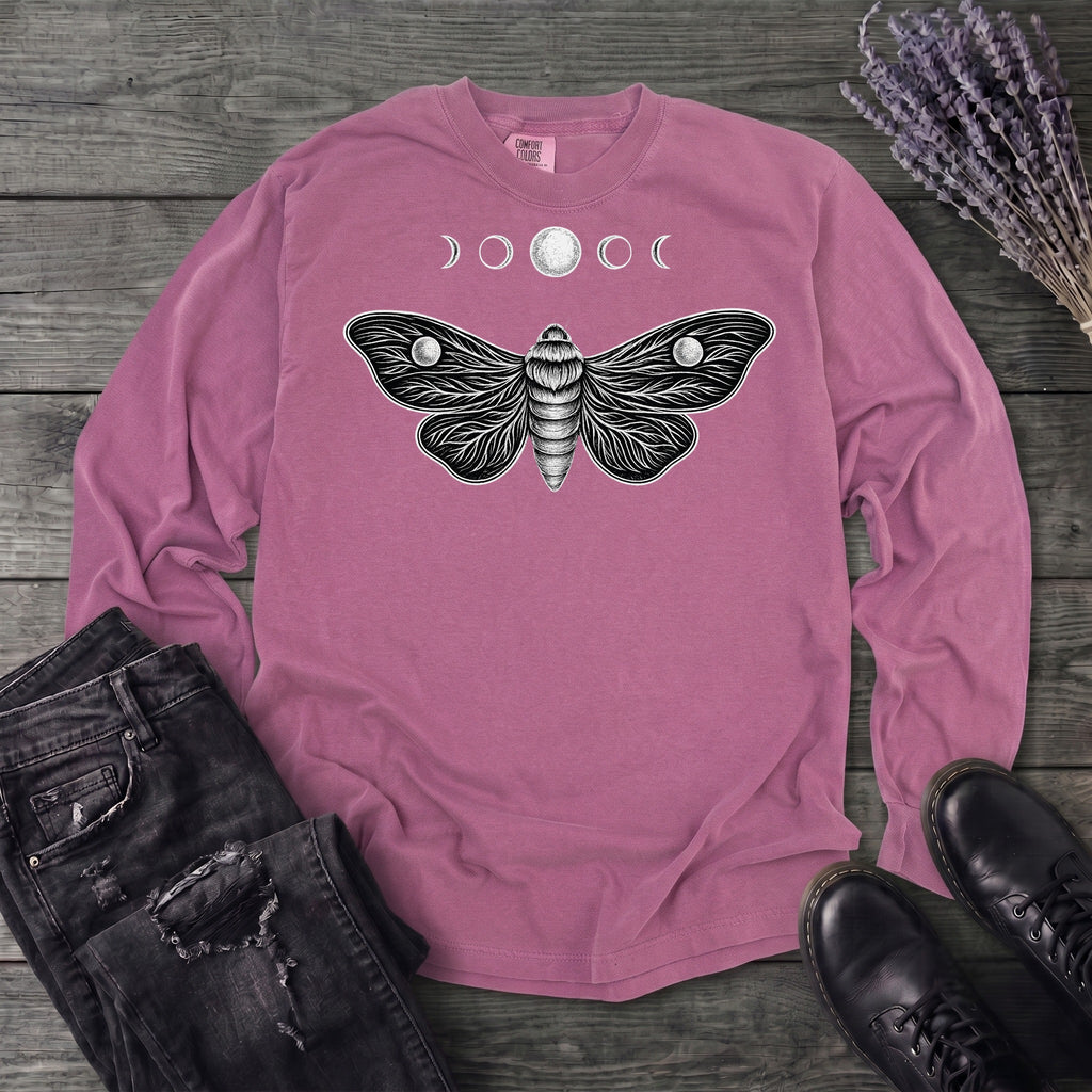 Moth Moon Long Sleeve T-Shirt