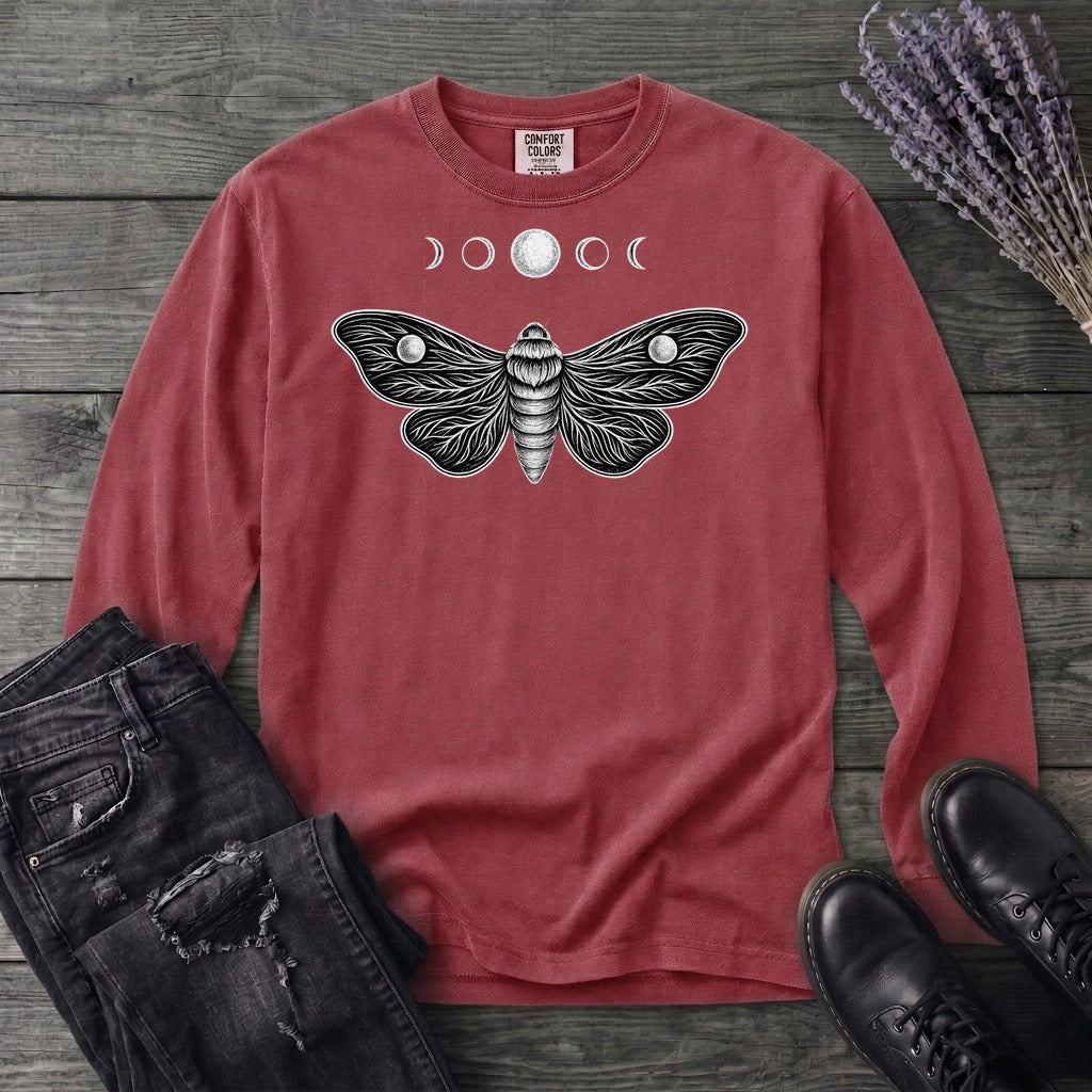 Moth Moon Long Sleeve T-Shirt