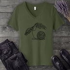 Skeleton Crochet V-Neck T-Shirt