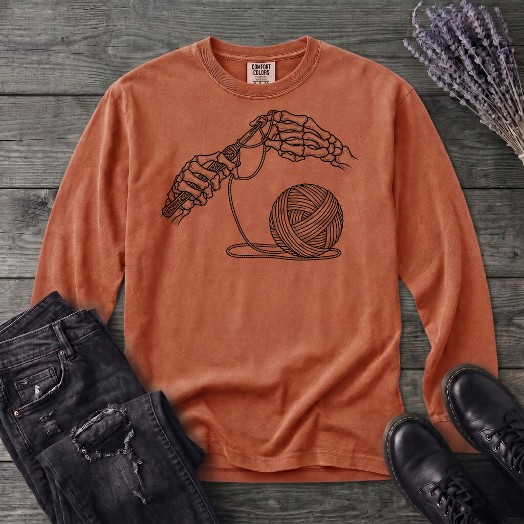 Skeleton Crochet Long Sleeve T-Shirt