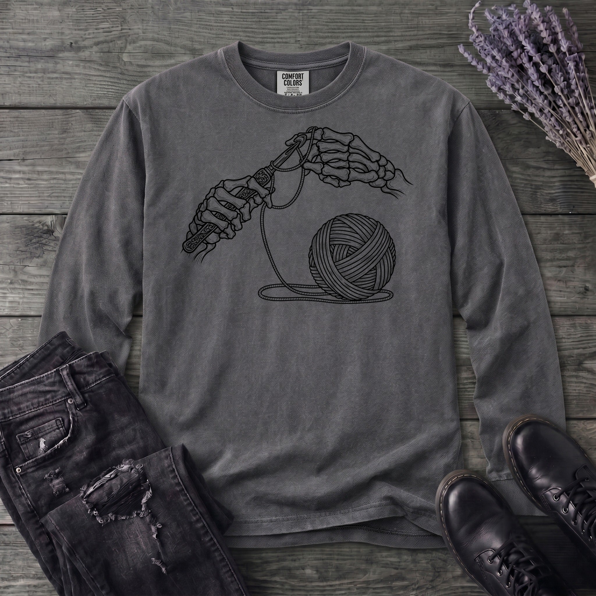 Skeleton Crochet Long Sleeve T-Shirt
