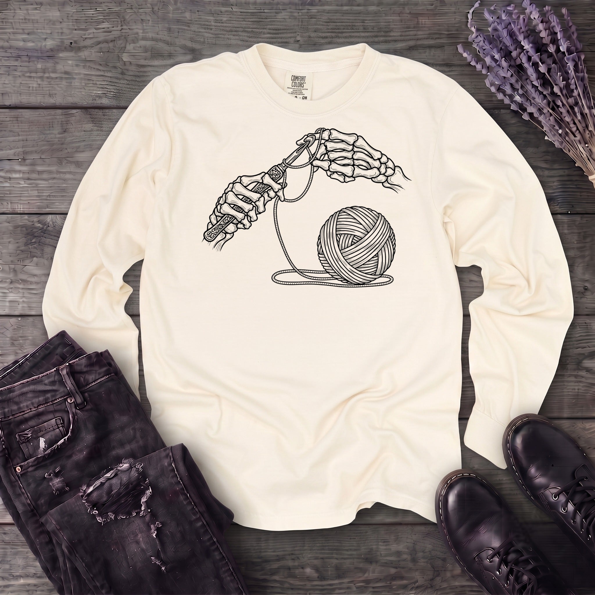 Skeleton Crochet Long Sleeve T-Shirt